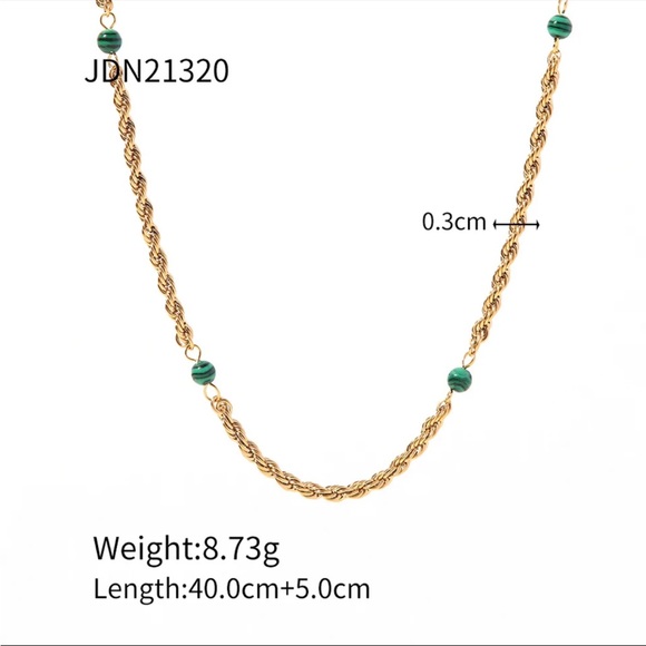 Malachite rope necklace - Picture 4 of 5